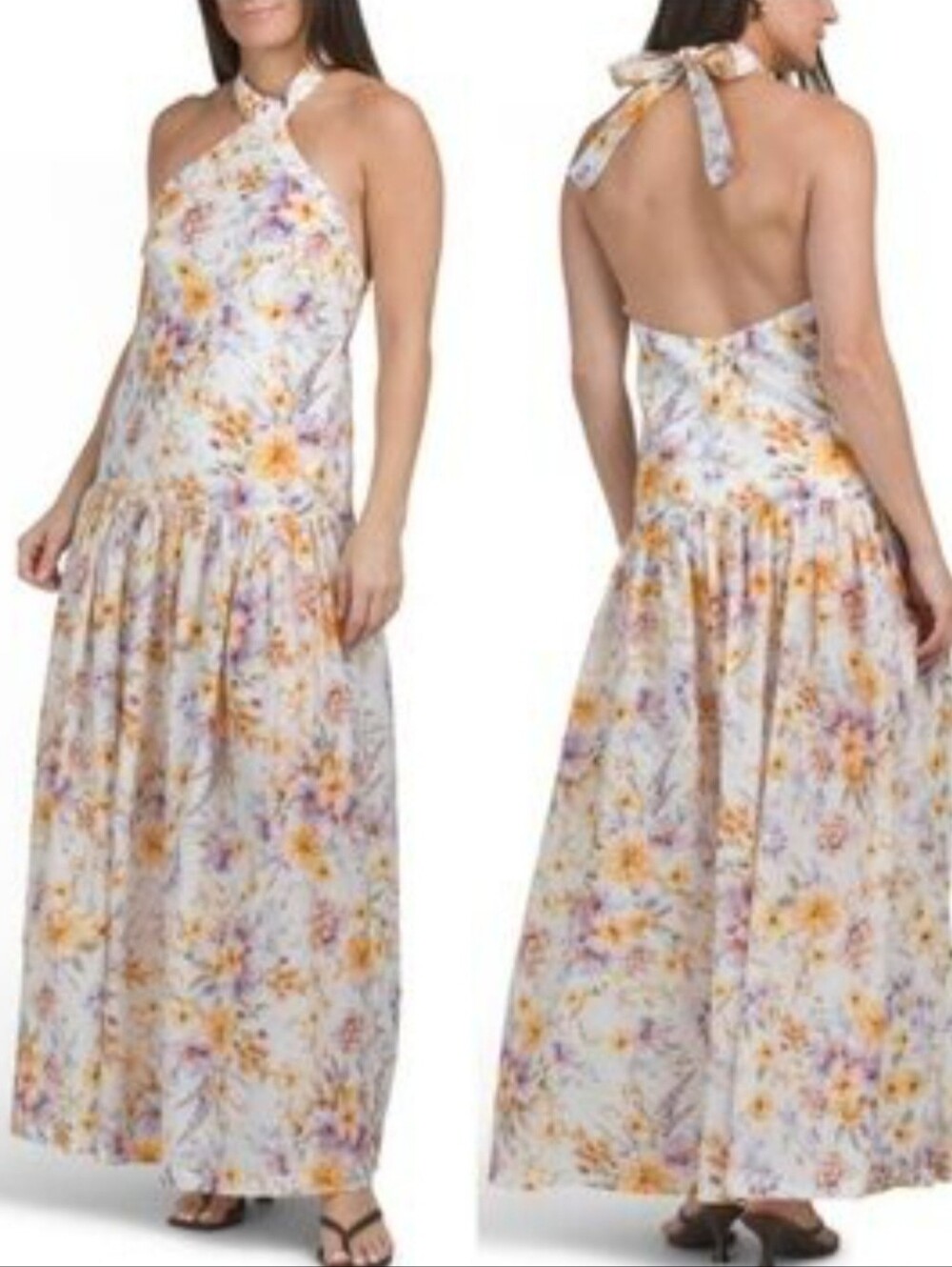 Aqua Blu Australia Lilas Tie Halter Maxi Dress NWT Sz S